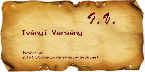 Iványi Varsány névjegykártya